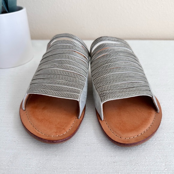 New G.C. Shoes Mattie Silver Embellished Leather Dressy Slide Sandals Women’s 9 - Picture 5 of 14